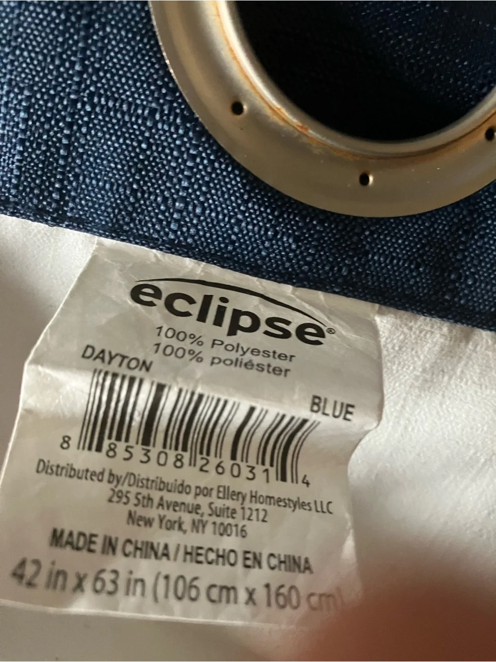 Eclipse Navy Blue Grommet Curtain Panel